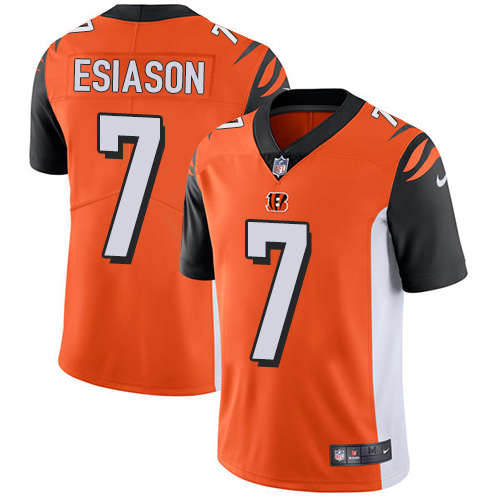 Nike Bengals #7 Boomer Esiason Orange Alternate Youth Stitched NFL Vapor Untouchable Limited Jersey - Click Image to Close